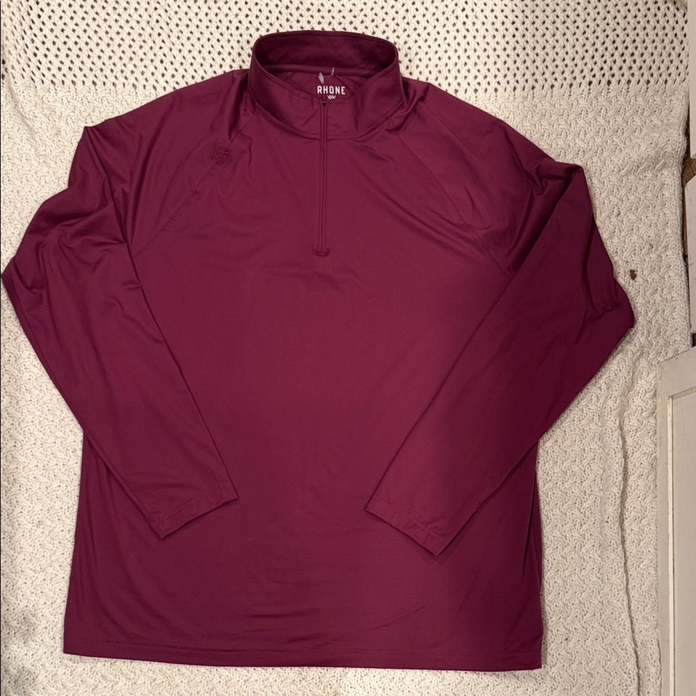 Rhone Mens XXL Burgundy Quarter Zip Pullover